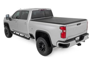GMC Sierra 3500 HD Soft Roll Up Bed Cover - Rough Country - Matte Black - '20-'24